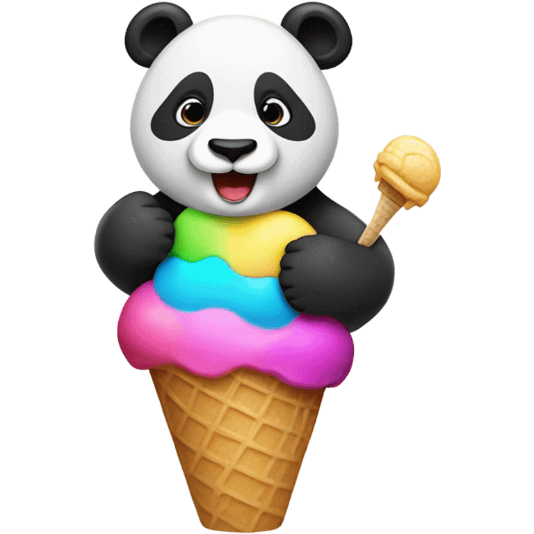 Panda eating ice cream emoji