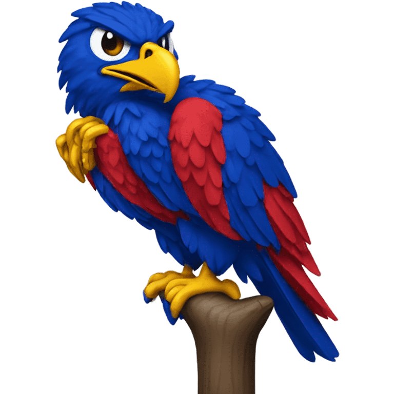 Jayhawk sitting on wildcat emoji