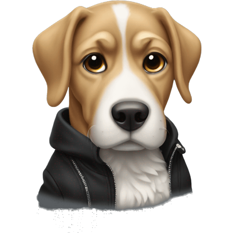 Dog with black jacket  emoji