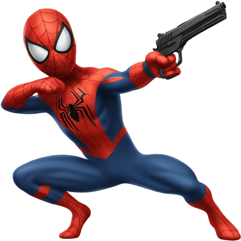 spiderman with a gun emoji