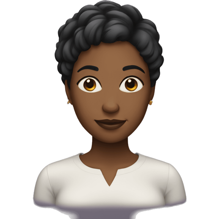 49 Black woman with a short cut  emoji