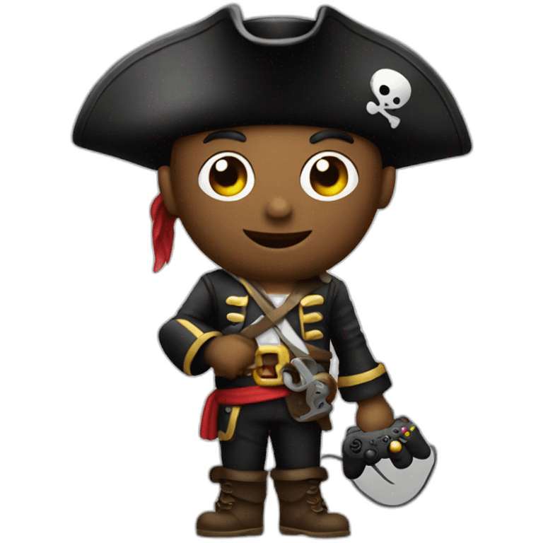 A pirate with a video game controller emoji