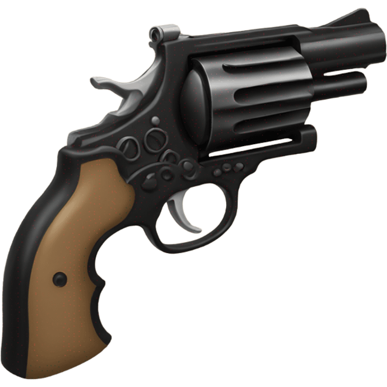 black revolver with beige rose emoji