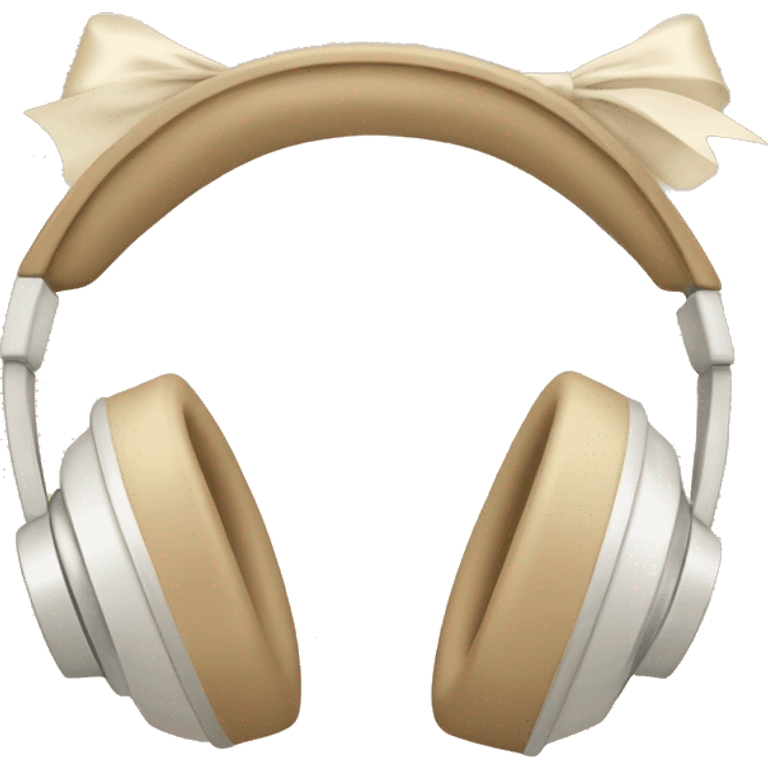 beige headphones with beige bows emoji