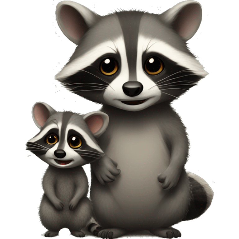 Raccoon and possum emoji