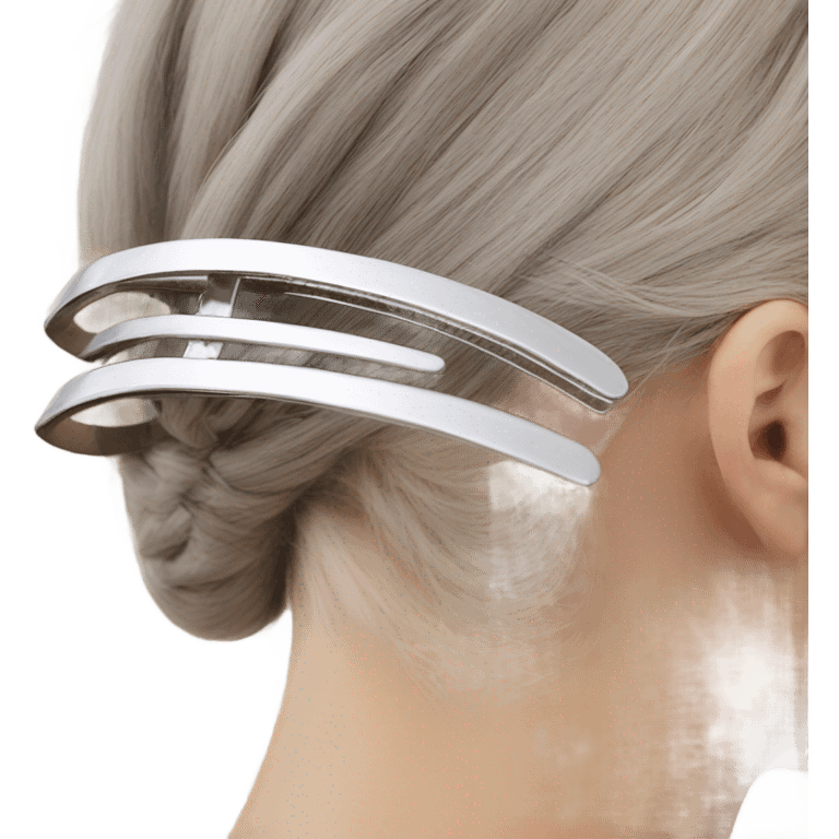 silver hair clip  emoji