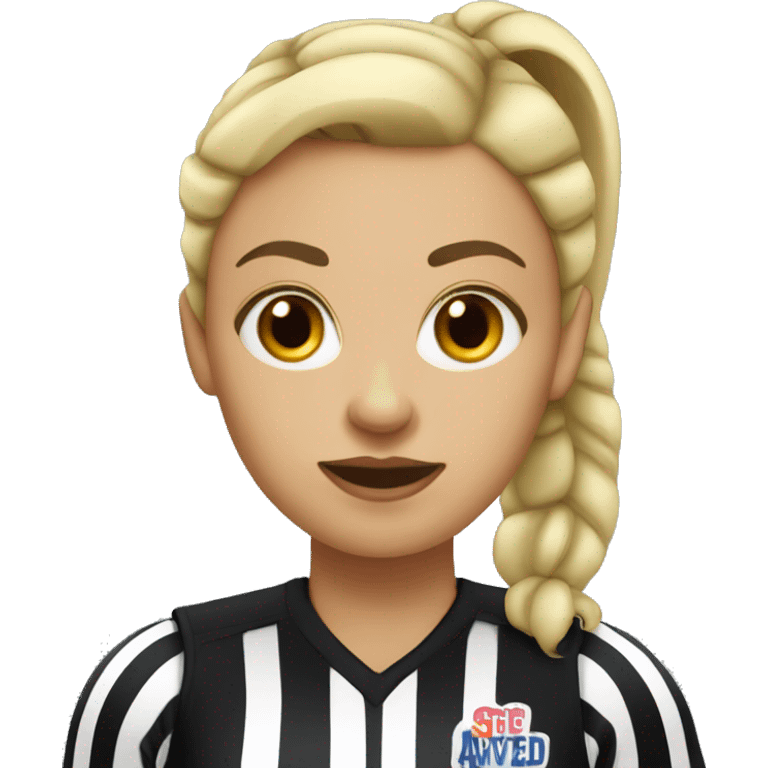 white female with black ponytail basketball referee  emoji