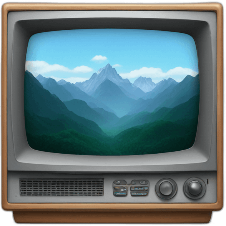 television with mountains on screen emoji