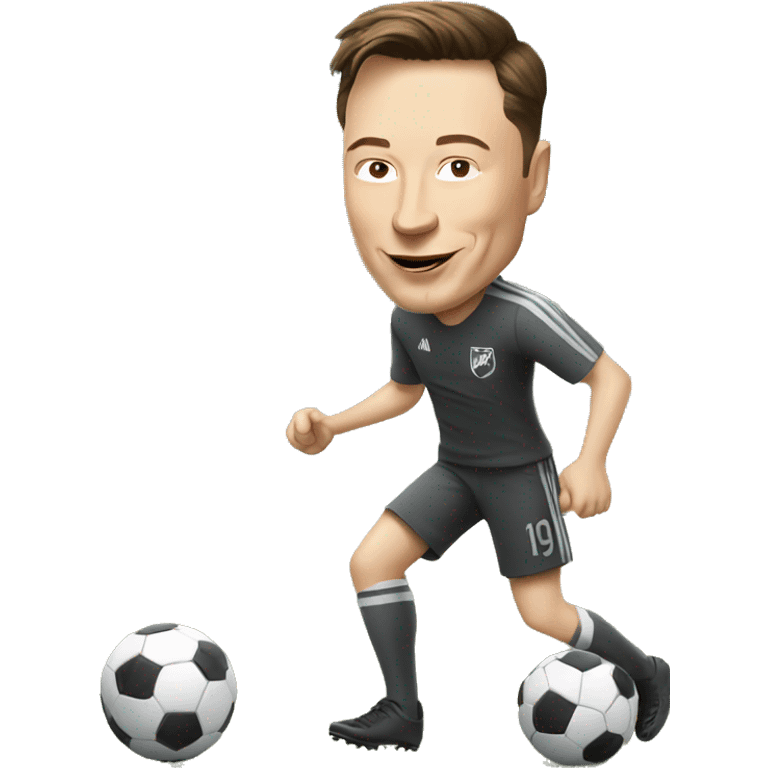 Elon musk playing soccer emoji