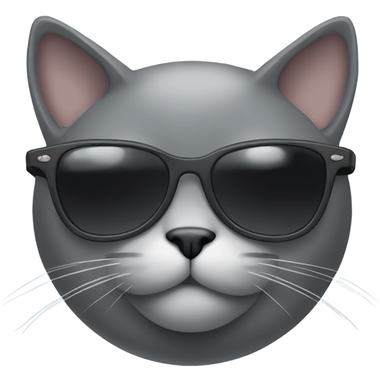 Grey cat with sunglasses emoji