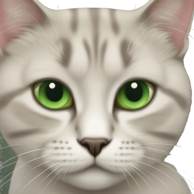 Scottish straight cat with green eyes emoji