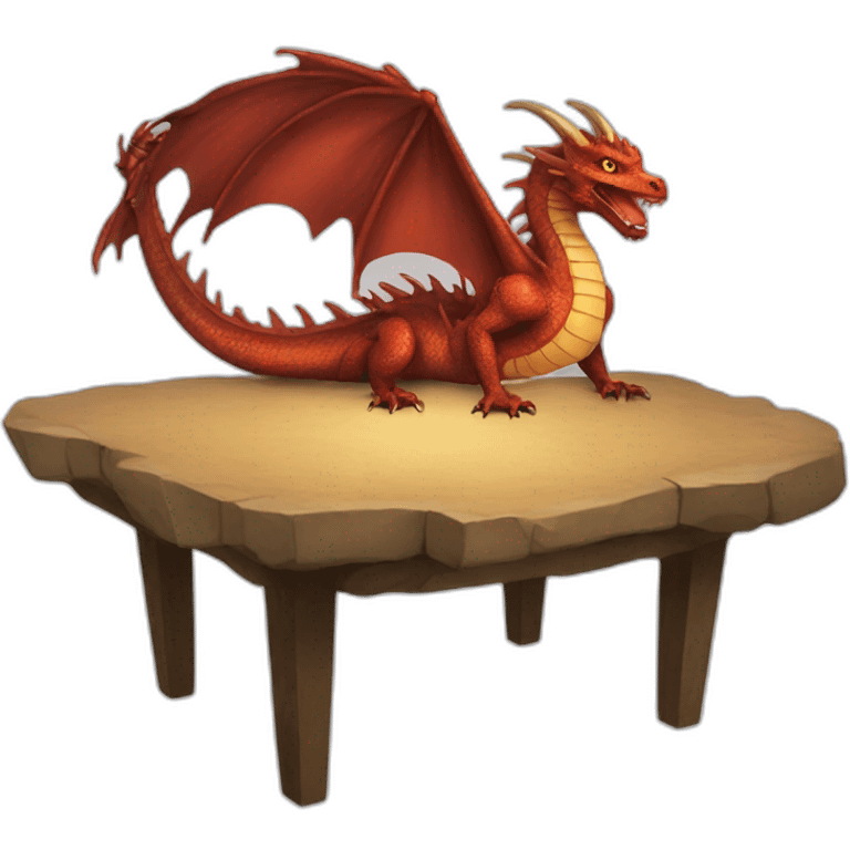 Dragon underground a table emoji