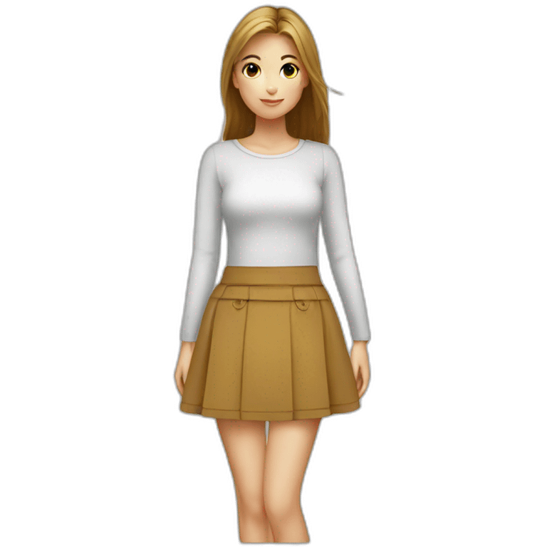 bottom view girl skirt emoji