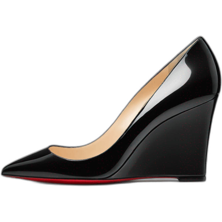 WEDGE LOUBOUTIN black PATENT emoji