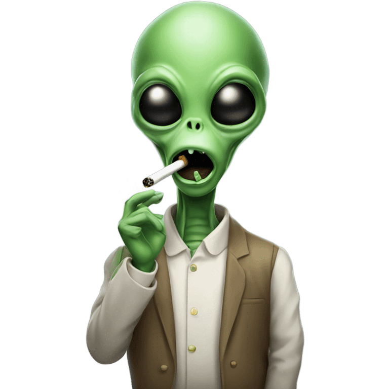 Alien smoking emoji