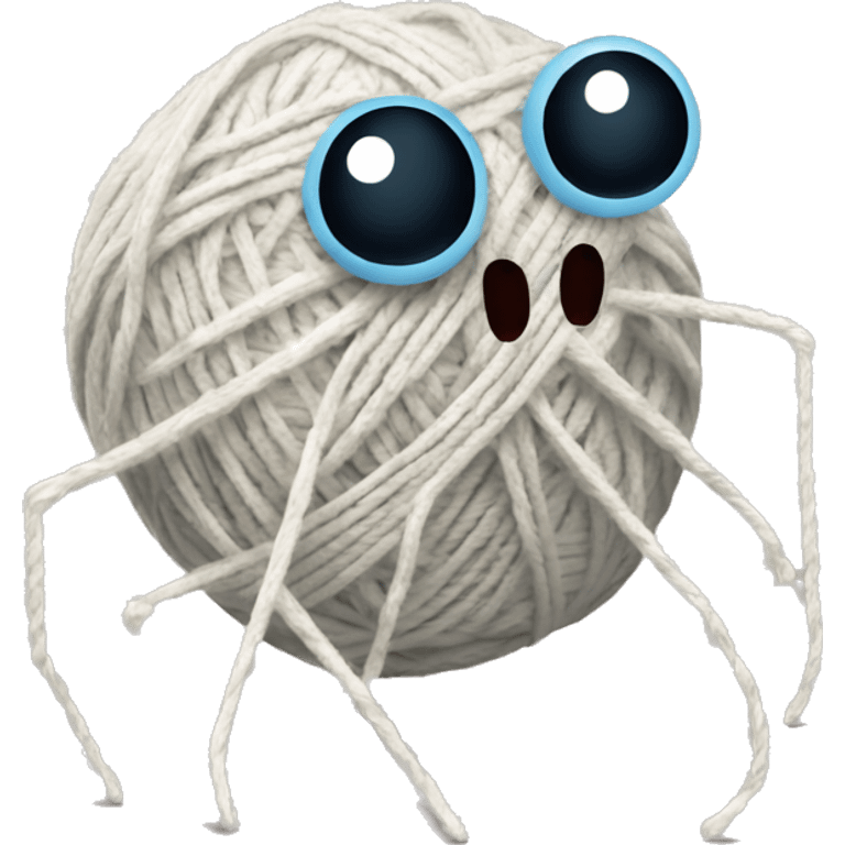 spider holding a ball of yarn and knitting needles emoji