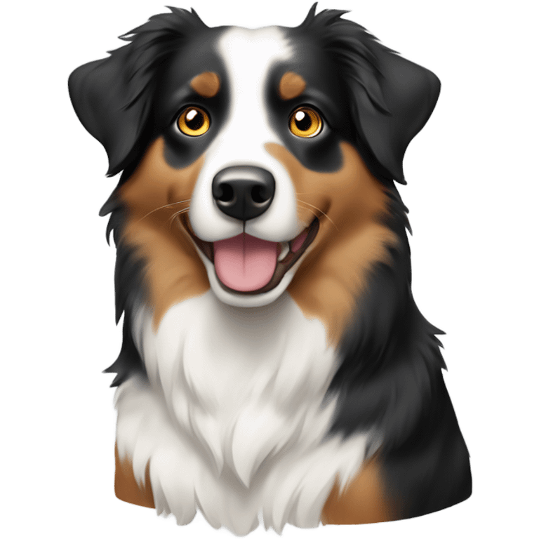 Australian shepherd with half white face emoji