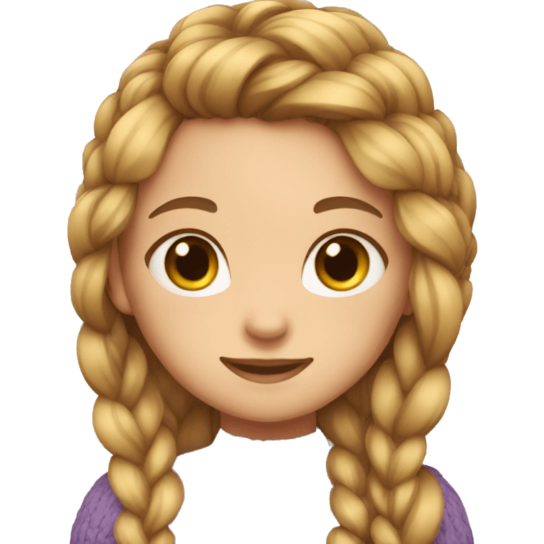 Girl with long hair in a braid  emoji