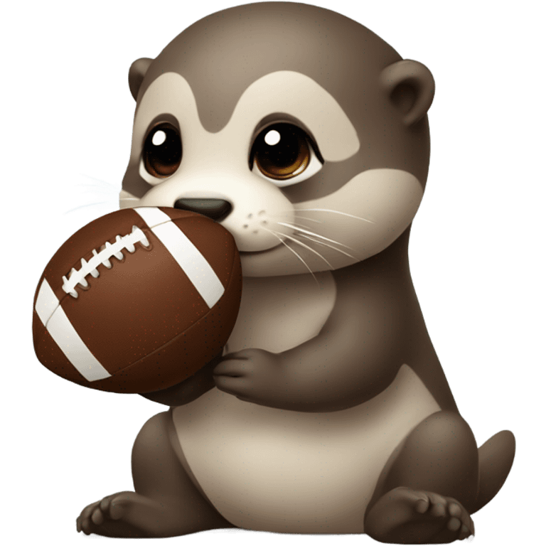 Baby otter holding a football emoji