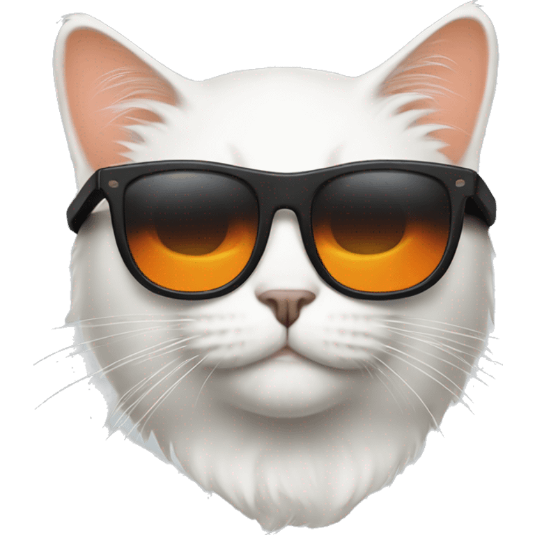 White orange black Cat with black sunglasses emoji