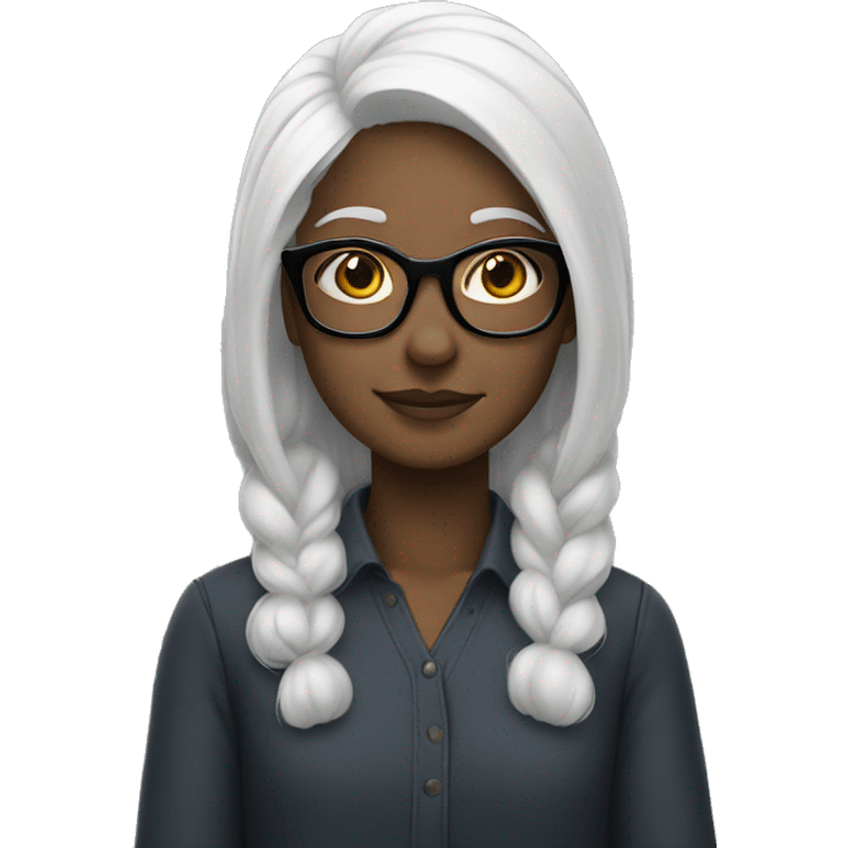 white haired girl with glasses emoji