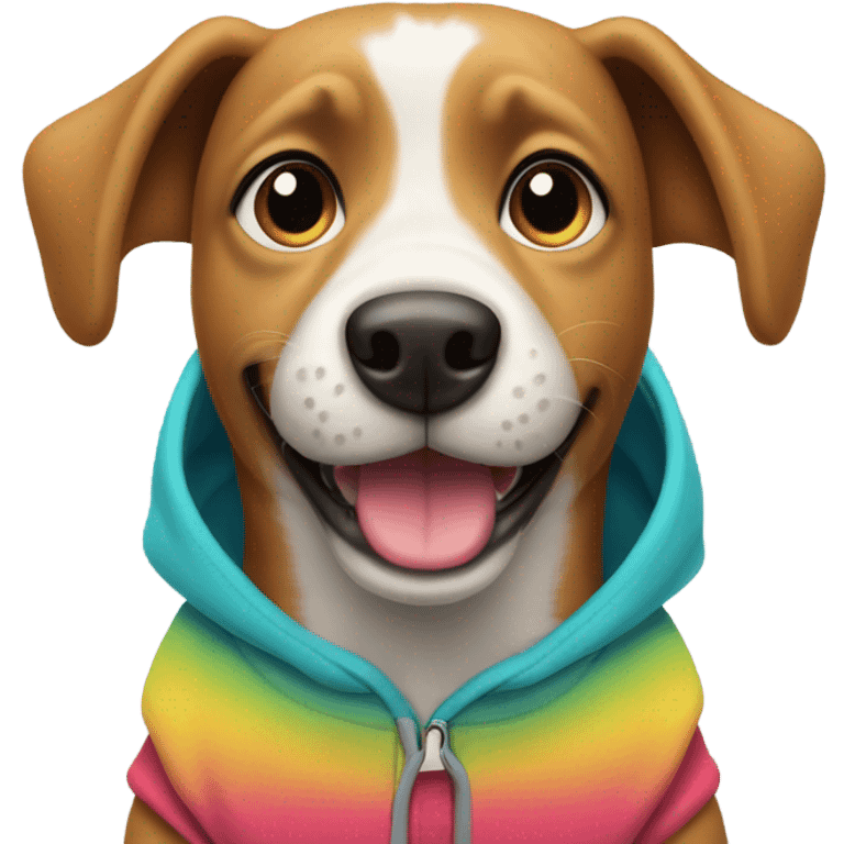 Dog wearing hoodie emoji