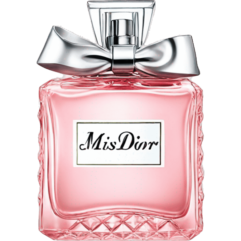 Light pink Miss Dior perfume with bow emoji