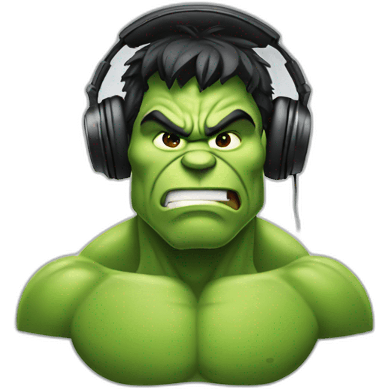 Hulk using headphones  emoji