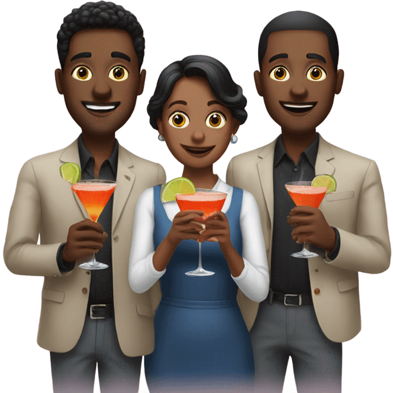 Three cocktails in hands emoji