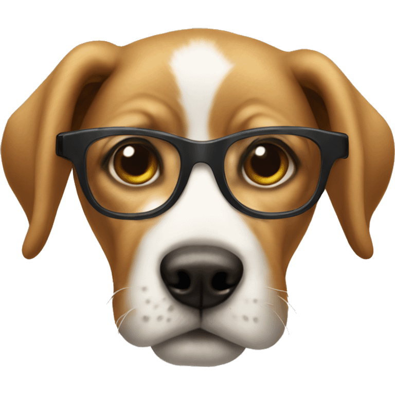 Big puppy with glasses emoji