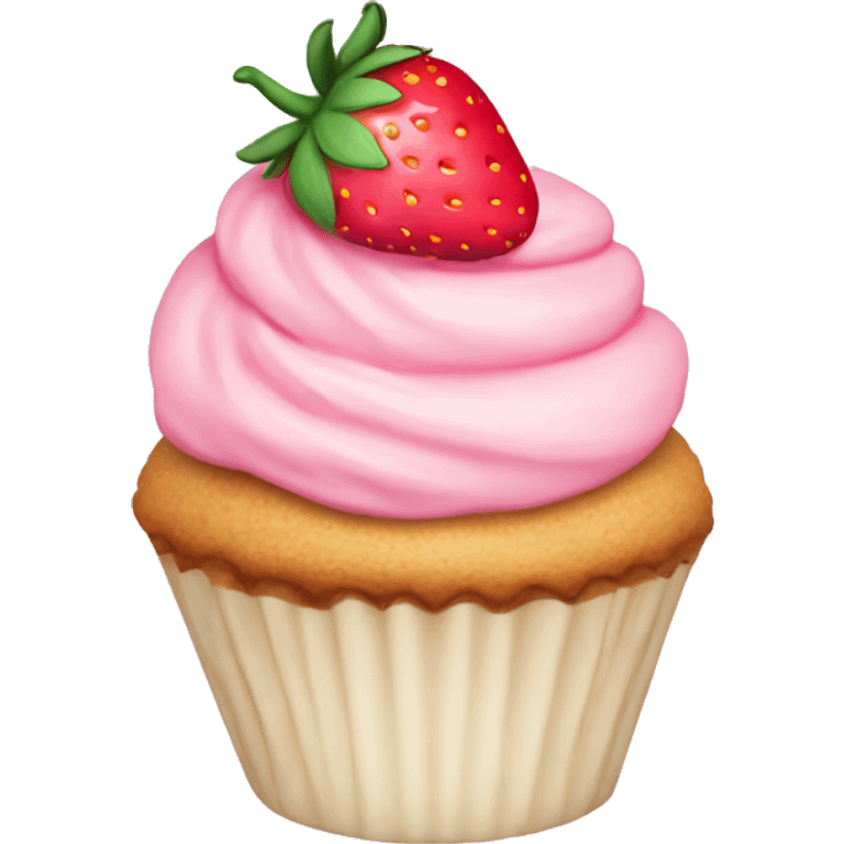 birthday pastel pink strawberry capcake  emoji