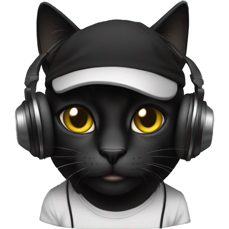 black dj cat emoji