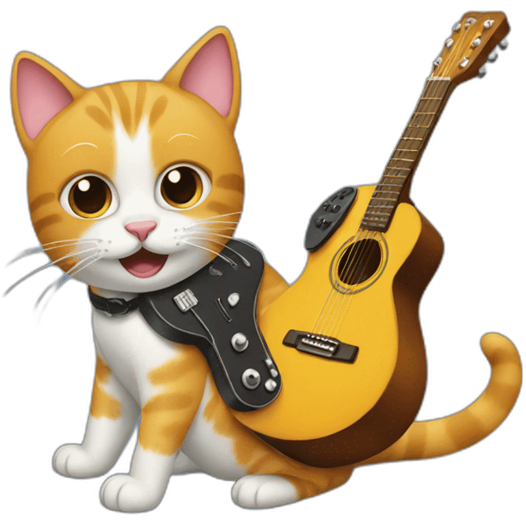 Cat with guitar emoji