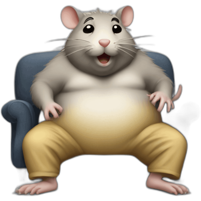 fat busy sofa rat watch tv emoji