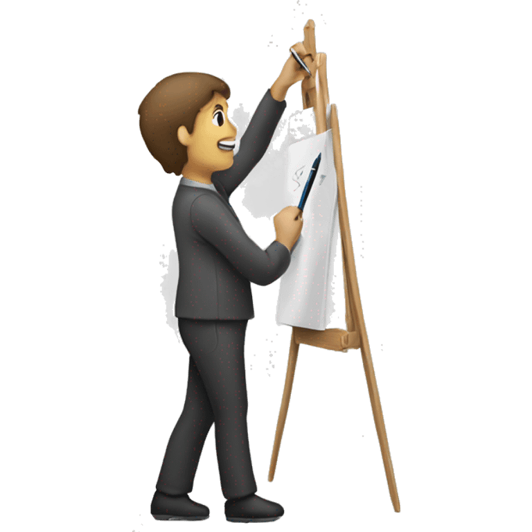 A person drawing on board emoji