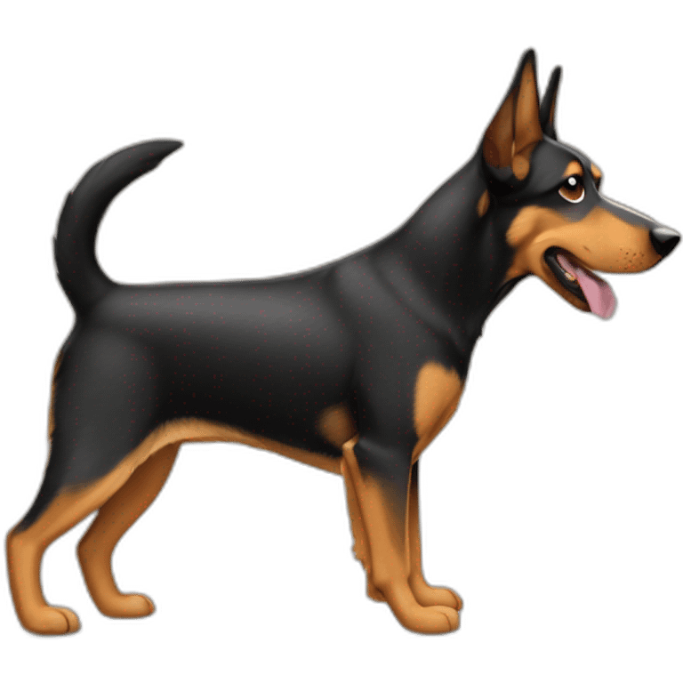 coonhound and German shepherd mix dog walking emoji