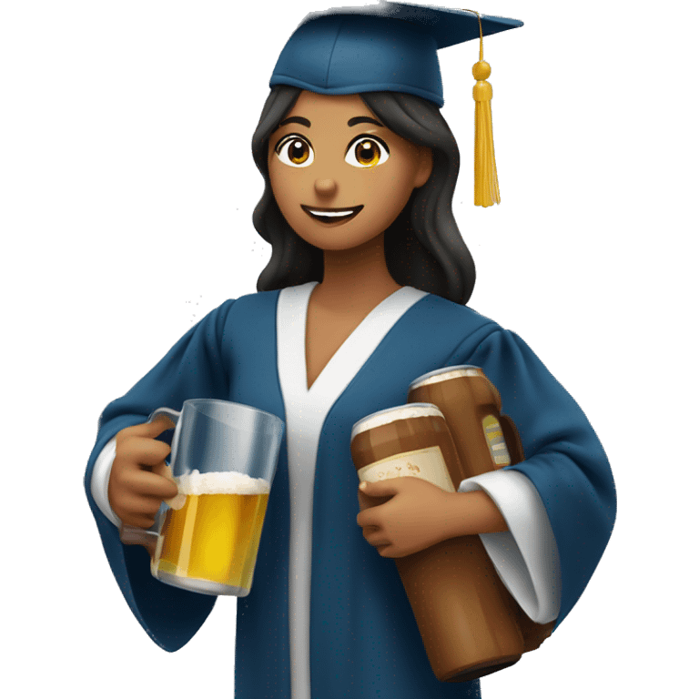 mujer graduandose con birrete emoji