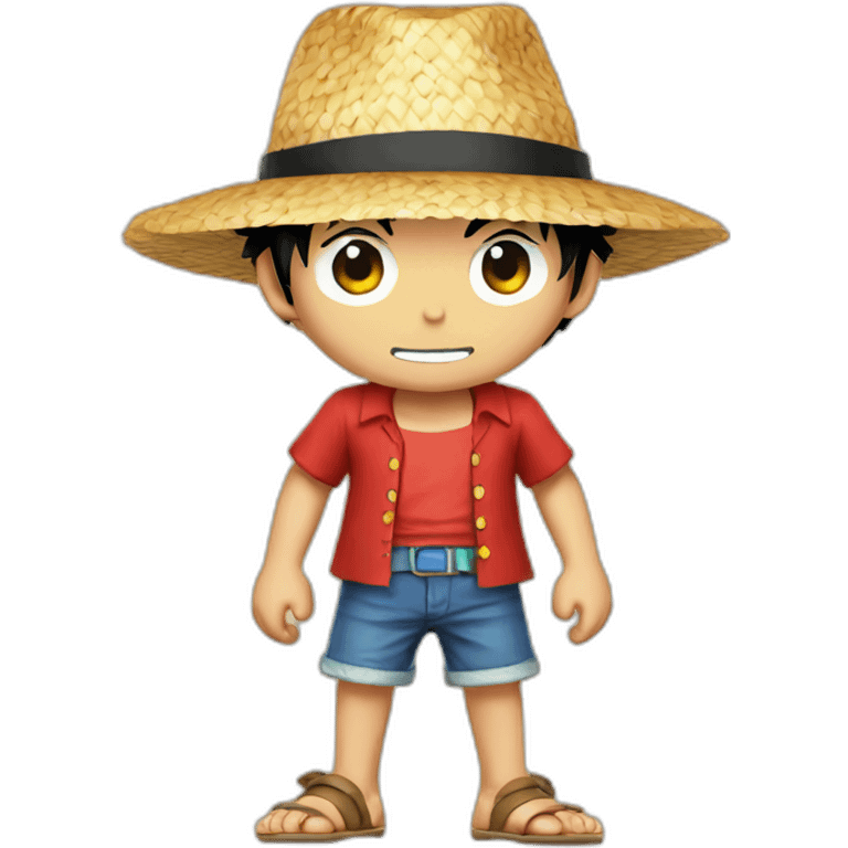 Luffy with Straw Hat and Red shirt emoji