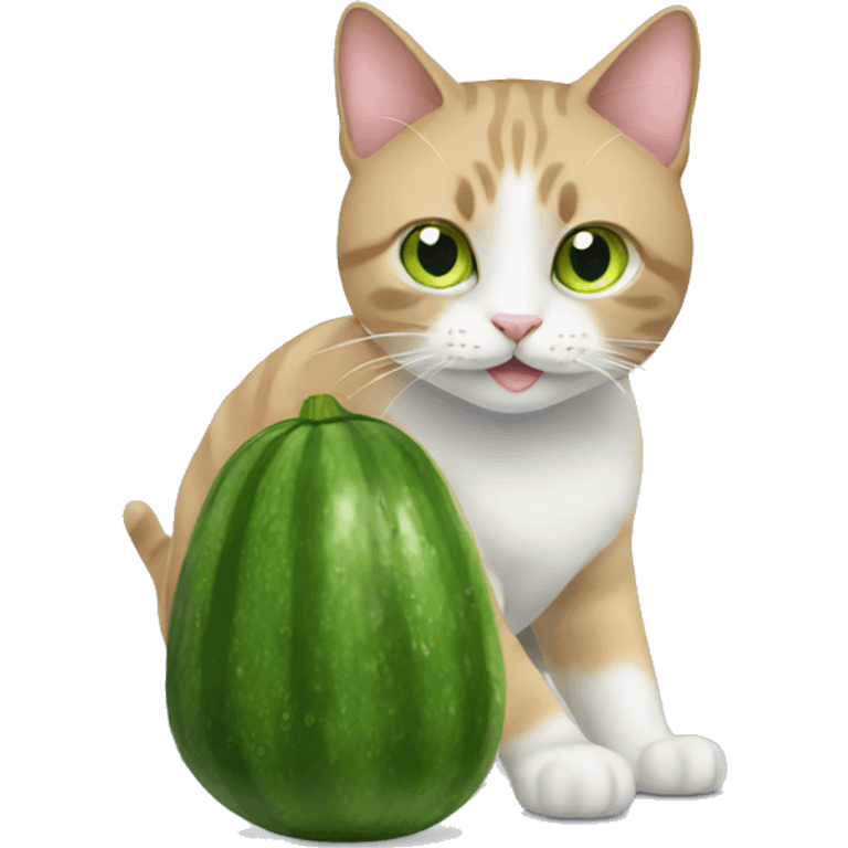 Cat with cucumber emoji