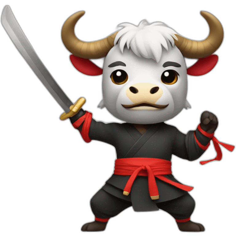 kung fu ox with sword emoji