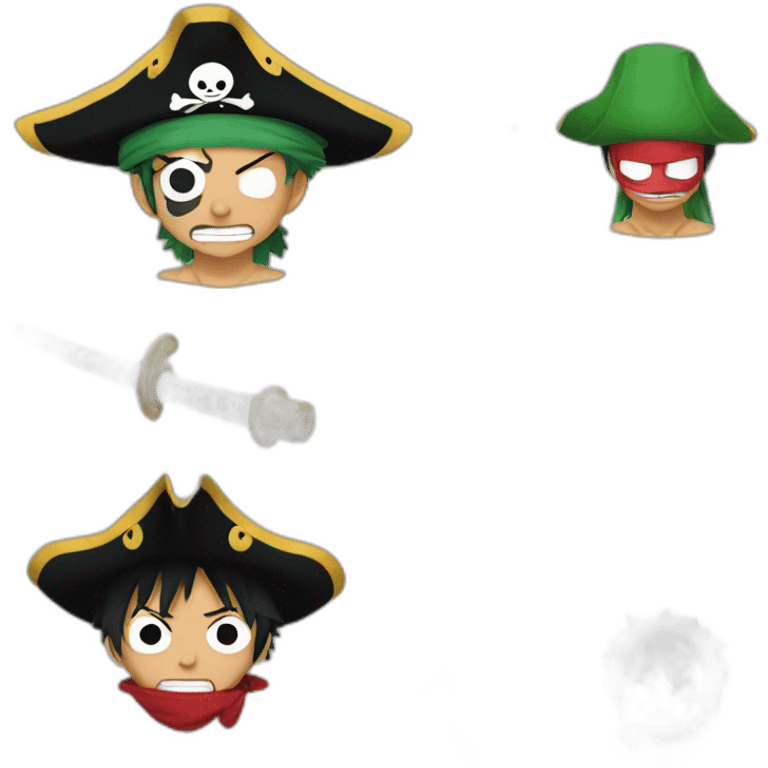 pirate luffy with Roronoa zoro emoji