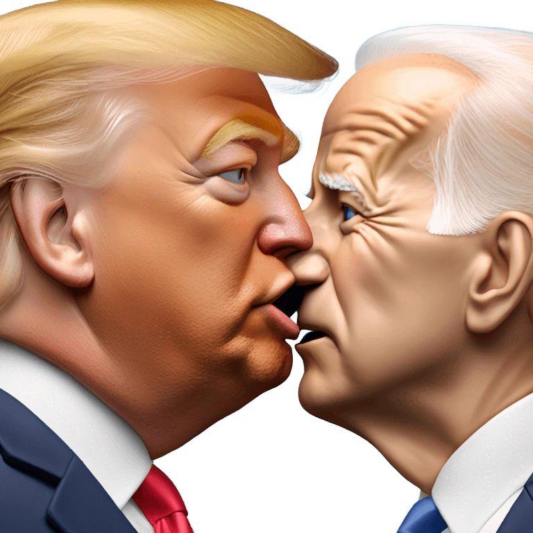 Donald trump kissing Joe Biden  emoji