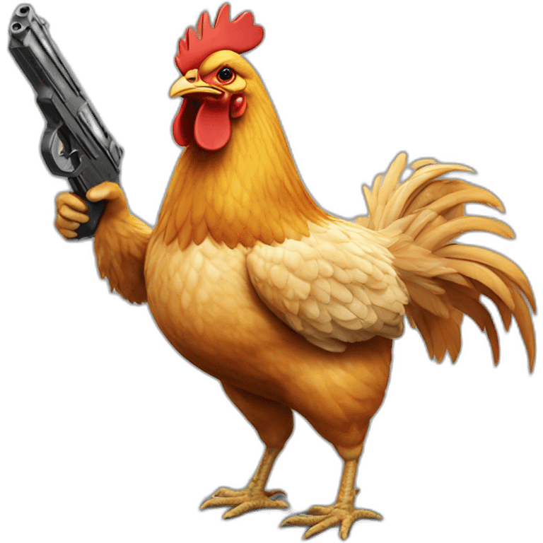 chicken with a gun emoji