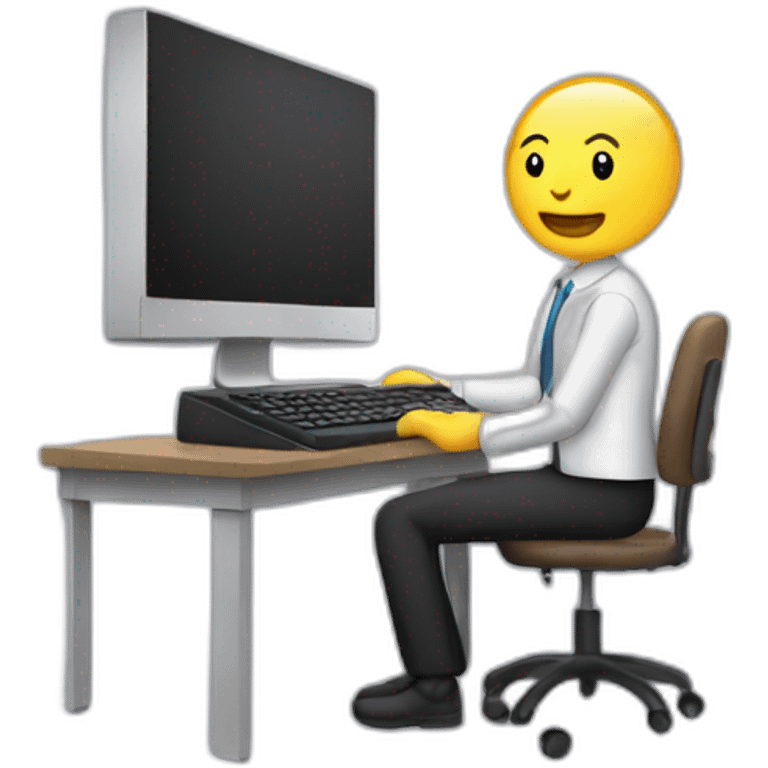 working with computer emoji