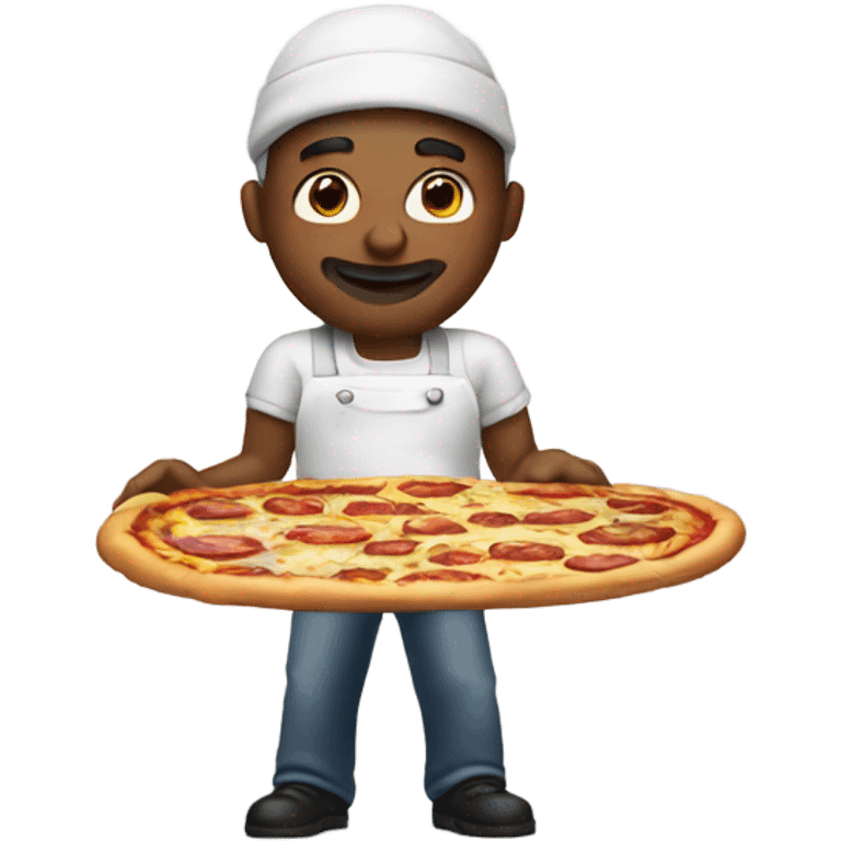 Guy making a pizza emoji