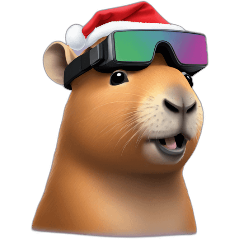 capybara in vr headset christmas emoji