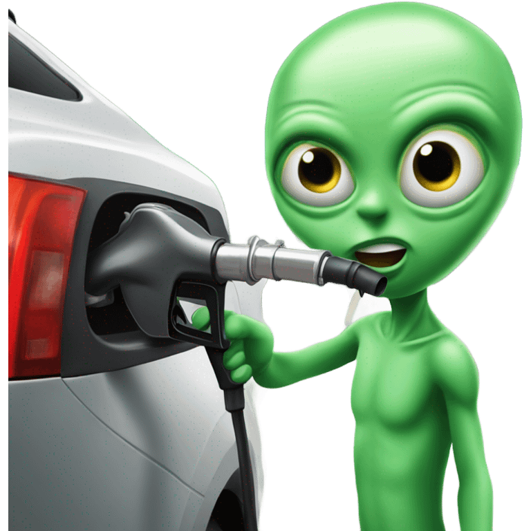 alien filling up car with gas emoji