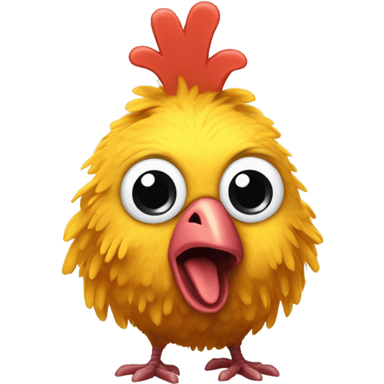 3d angry cute chicken emoji