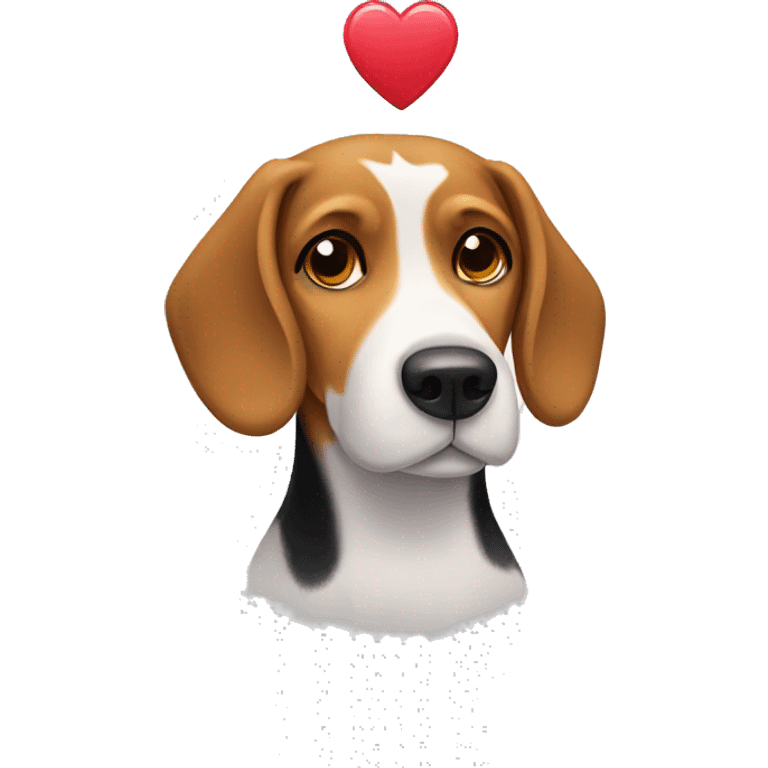 beagle dog with heart on forehead  emoji