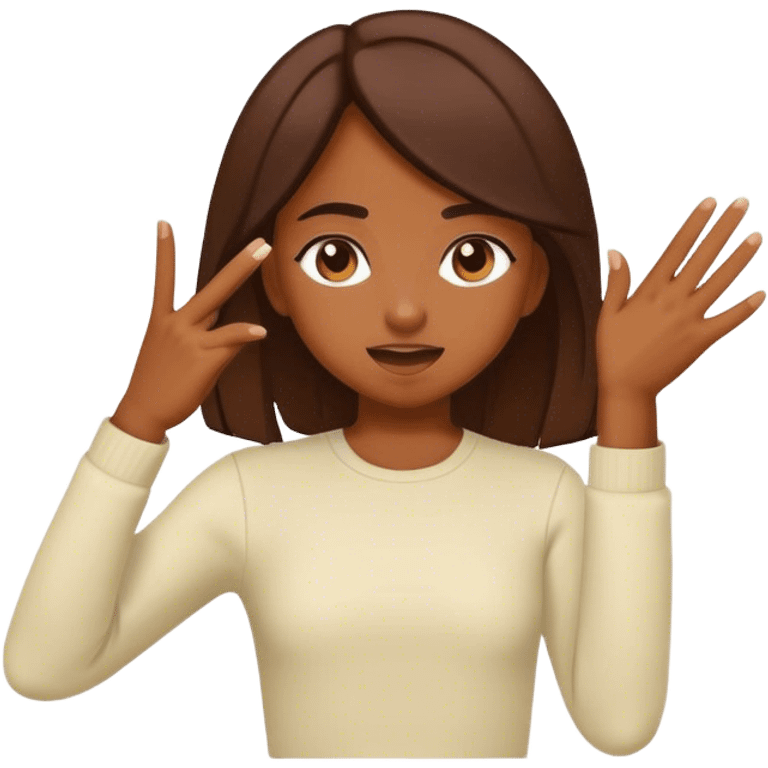 A girl doing a dab emoji